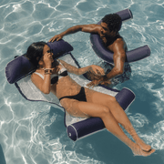 Classic Navy Fabric Covered Hammock Pool Float